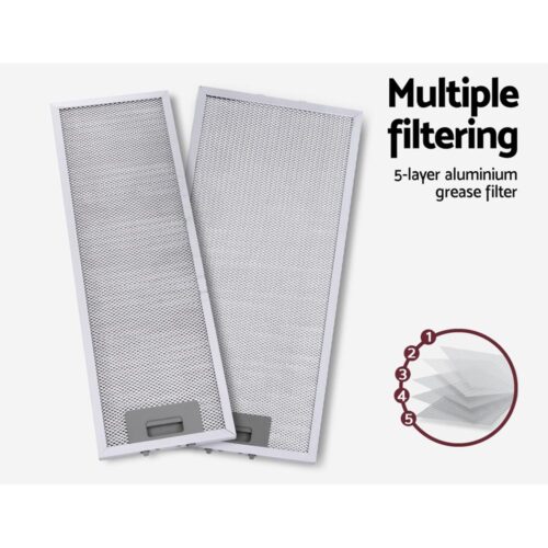Devanti 600mm Range Hood 60cm Slide out Rangehood Stainless Steel - Image 4