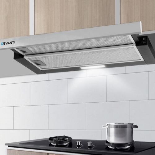 Devanti 600mm Range Hood 60cm Slide out Rangehood Stainless Steel - Image 7