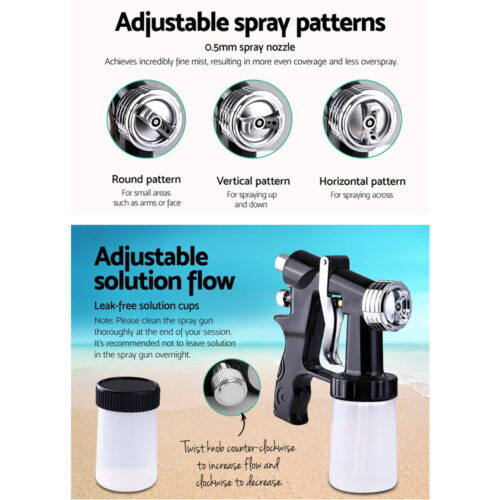 Professional Spray Tan Machine Sunless Tanning Gun Kit HVLP System Black - Image 5