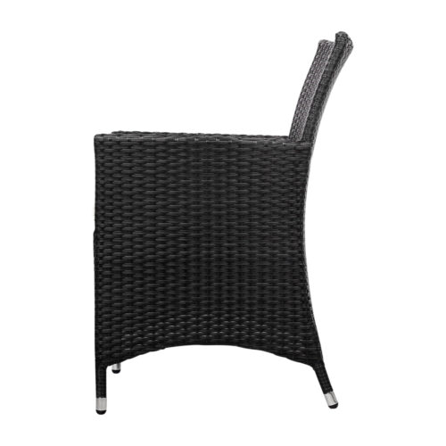 Gardeon 3PC Bistro Set Outdoor Furniture Rattan Table Chairs Cushion Patio Garden Idris - Image 5