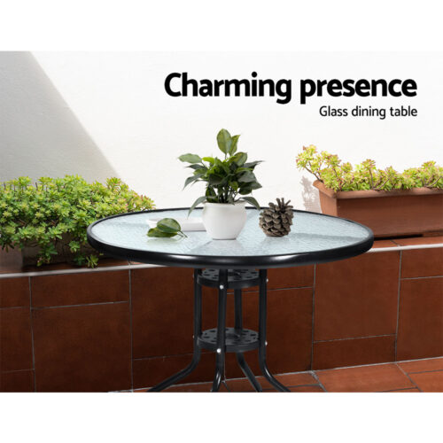 Gardeon 3PC Bistro Set Outdoor Furniture Rattan Table Chairs Cushion Patio Garden Idris - Image 10
