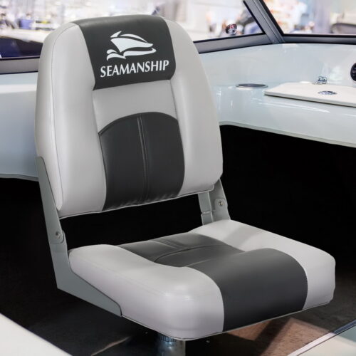 Seamanship 2X Folding Boat Seats Marine Swivel Low Back 10cm Padding Charcoal - Image 4