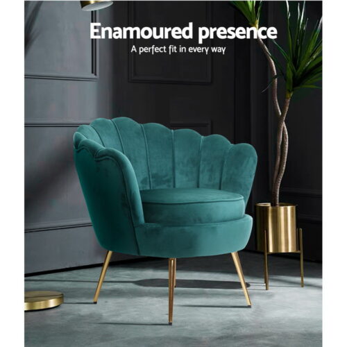 Artiss Armchair Velvet Green Callista - Image 3