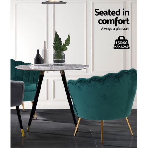 Artiss Armchair Velvet Green Callista - Image 5