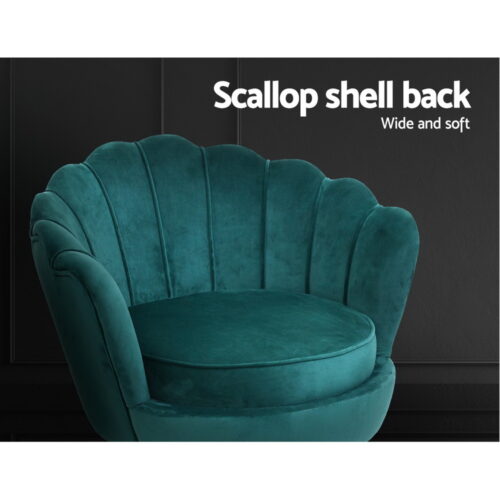 Artiss Armchair Velvet Green Callista - Image 6