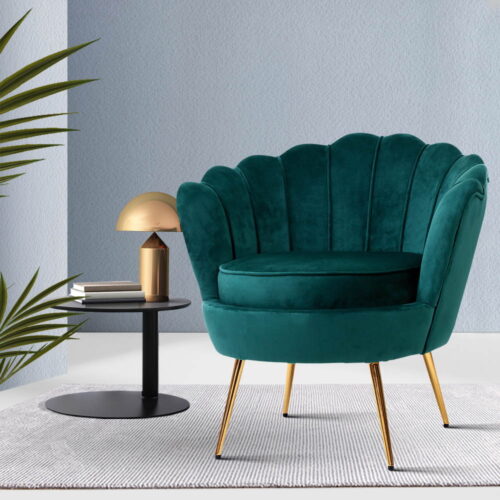 Artiss Armchair Velvet Green Callista - Image 7