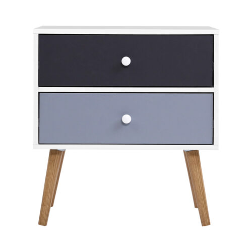 Artiss Bedside Table 2 Drawers - BONDS White - Image 3