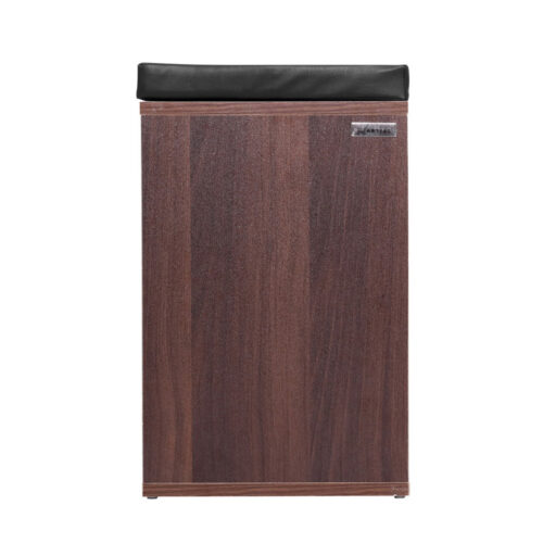 Artiss Shoe Rack Cabinet Bench 10 Cubes - Walnut - Image 4