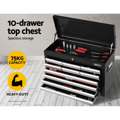 Giantz 17 Drawer Tool Box Cabinet Chest Trolley Toolbox Garage Storage Box Grey - Image 4