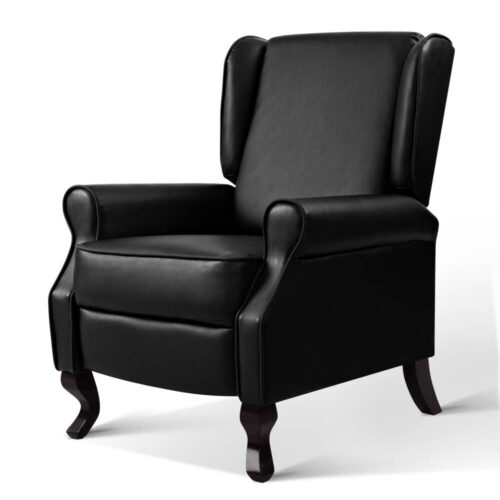 Artiss Recliner Armchair Black Faux Leather Domini - Image 2