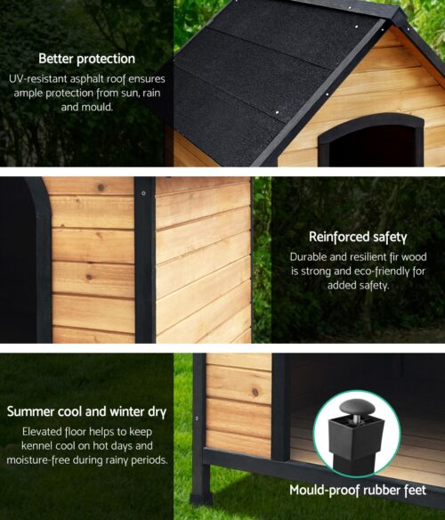 i.Pet Dog Kennel Extra Large Wooden Outdoor House Pet Puppy House XL Crate Cabin Waterproof - Image 5
