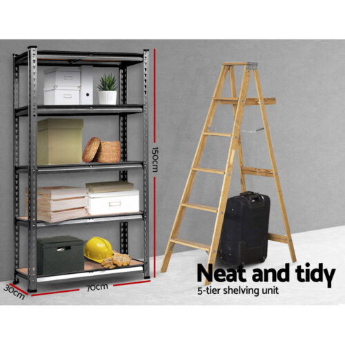 Giantz 2x1.5M Steel Warehouse Racking Rack Shelving Storage Garage Shelves Shelf - Image 3