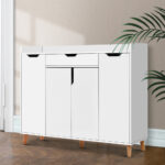 Artiss Shoe Rack Cabinet 26 Pairs Adjustable White Cissy