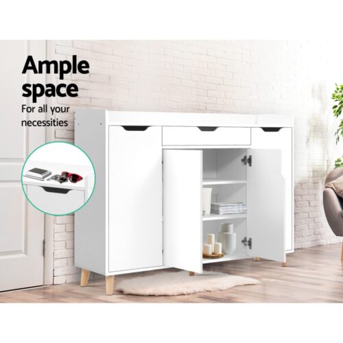 Artiss Shoe Rack Cabinet 26 Pairs Adjustable White Cissy - Image 8