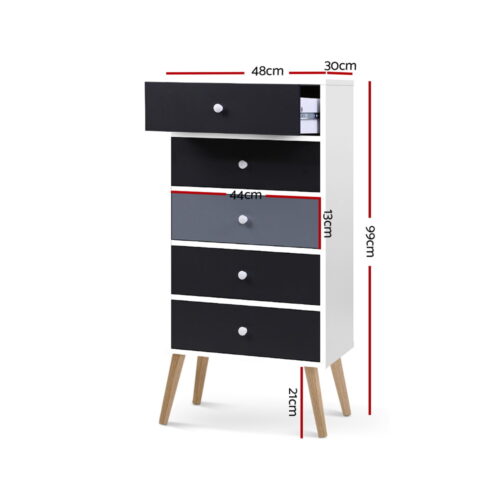 Artiss 5 Chest of Drawers - BONDS White - Image 4