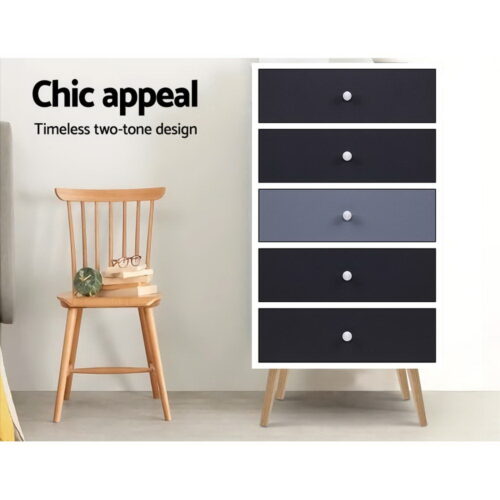 Artiss 5 Chest of Drawers - BONDS White - Image 6