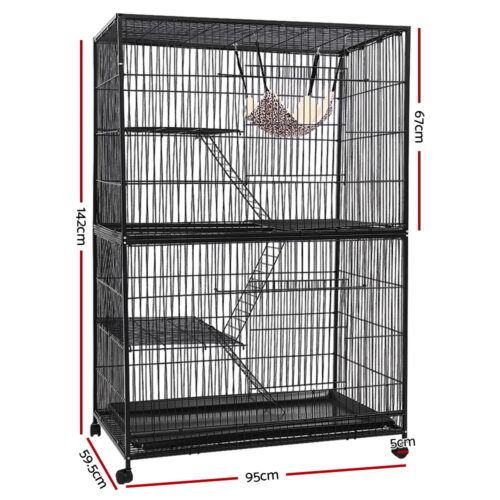 i.Pet Rabbit Cage 142cm Hutch 4 Level Bird Guinea Pig Ferret - Image 3