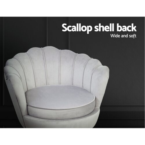 Artiss Armchair Velvet Grey Callista - Image 4