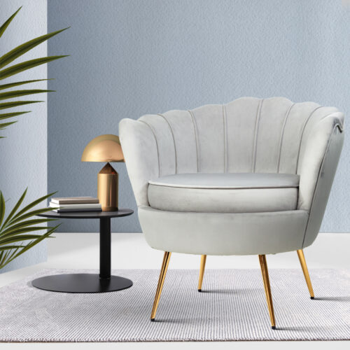 Artiss Armchair Velvet Grey Callista - Image 6