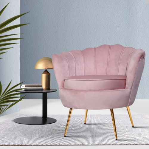 Artiss Armchair Velvet Pink Callista - Image 6