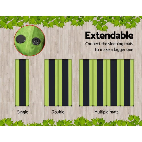 Weisshorn Self Inflating Mattress Camping Sleeping Mat Air Bed Pad Double Green - Image 3