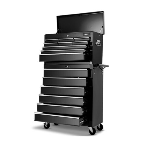 Giantz 15 Drawer Tool Box Cabinet Chest Trolley Toolbox Garage Storage Box - Image 2