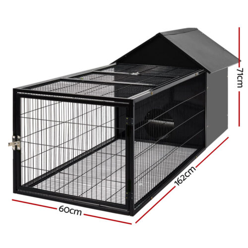 i.Pet Rabbit Cage Hutch 162x60cm Enclosure Metal - Image 3