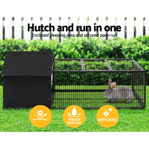 i.Pet Rabbit Cage Hutch 162x60cm Enclosure Metal - Image 5