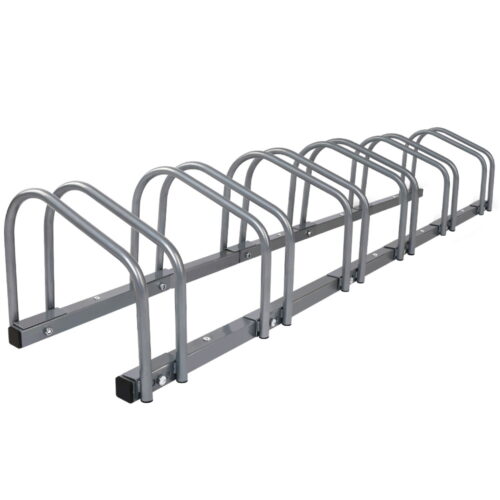 Weisshorn 6 Bike Stand Rack Bicycle Storage Floor Parking Holder Cycling Silver - Image 2