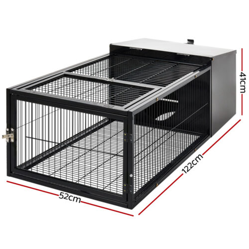 i.Pet Rabbit Cage 122x52cm Hutch Enclosure Carrier Metal - Image 3