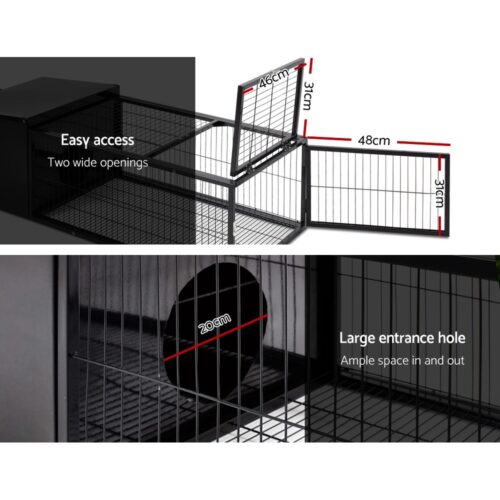i.Pet Rabbit Cage 122x52cm Hutch Enclosure Carrier Metal - Image 6