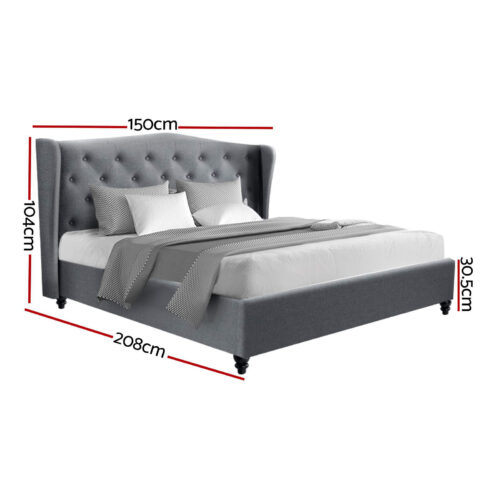 Artiss Bed Frame Double Size Grey PIER - Image 3