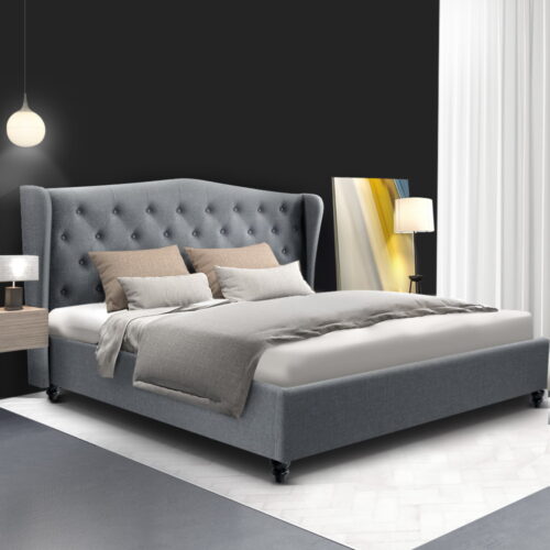 Artiss Bed Frame King Size Grey PIER - Image 8