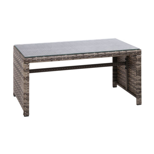 Gardeon 4 PCS Outdoor Sofa Set with Storage Cover Rattan Chair Furniture Grey - Image 3