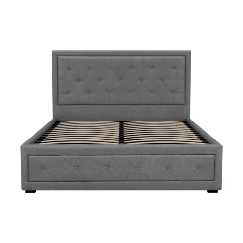 Artiss Bed Frame Double Size Gas Lift Grey TIYO - Image 3