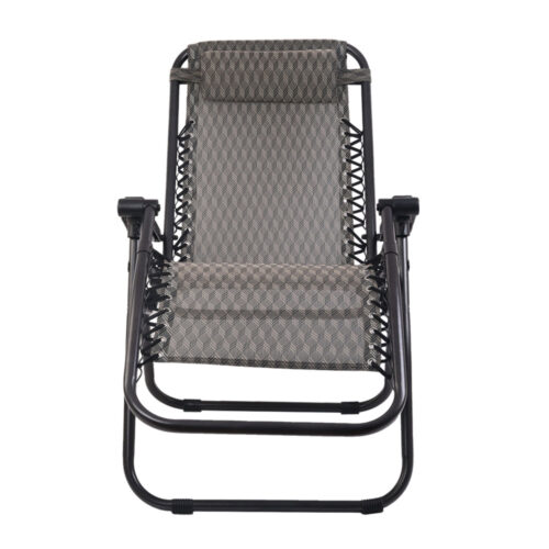 Gardeon 2PC Zero Gravity Chair Folding Outdoor Recliner Adjustable Sun Lounge Camping Grey - Image 4