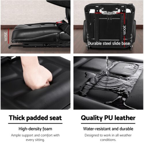 Giantz Tractor Seat Forklift Excavator Universal Suspension Armrest Truck Chair - Image 6