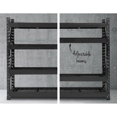Giantz 2Mx2M Garage Shelving Warehouse Rack Pallet Racking Storage Shelve Black - Image 7