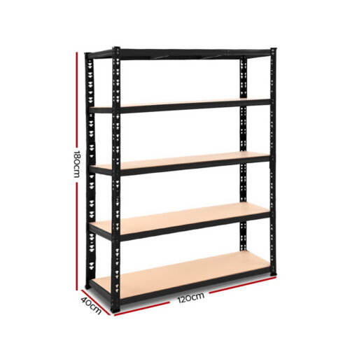 Giantz 1.8M Garage Shelving Warehouse Rack Pallet Racking Storage Shelve Black - Image 3