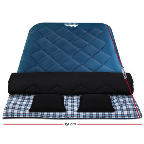 Weisshorn Sleeping Bag Double Pillow Thermal Camping Hiking Tent Blue -10°C - Image 3