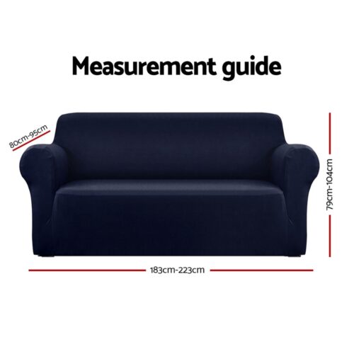 Artiss Sofa Cover Couch Covers 3 Seater Stretch Navy - Image 3
