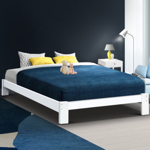 Artiss Bed Frame Double Size Wooden White JADE - Image 7