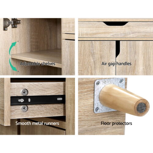 Artiss Shoe Rack Cabinet 26 Pairs Adjustable Pine Cissy - Image 7