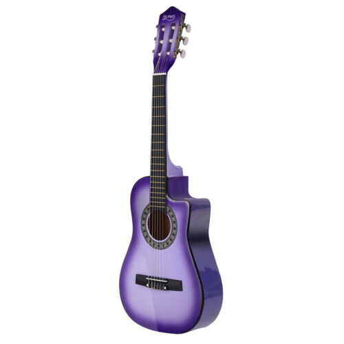 Alpha 34 Inch Classical Guitar Wooden Body Nylon String Beginner Kids Gift Purple - Image 3