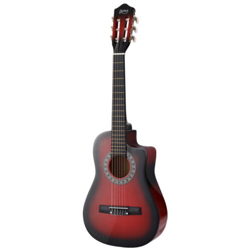 Alpha 34 Inch Classical Guitar Wooden Body Nylon String Beginner Kids Gift Red - Image 3