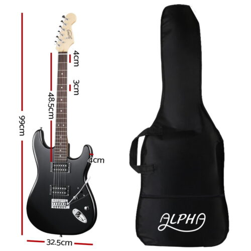 Alpha 41 Inch Electirc Guitar Humbucker Pickup Switch Full Size Black - Image 2