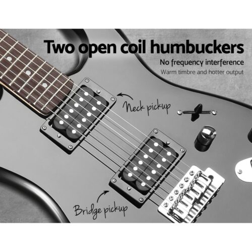 Alpha 41 Inch Electirc Guitar Humbucker Pickup Switch Full Size Black - Image 5