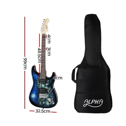 Alpha 41 Inch Electirc Guitar Humbucker Pickup Switch Full Size Skull Pattern - Image 2