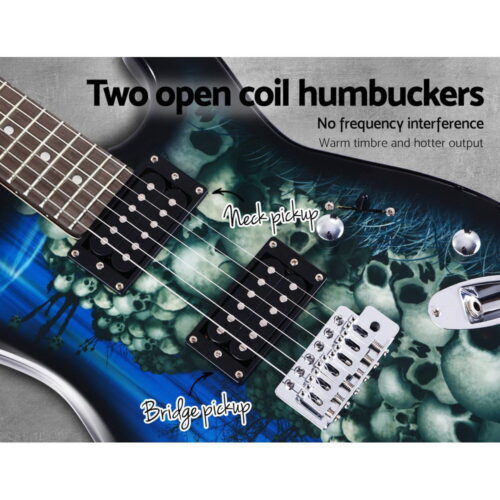 Alpha 41 Inch Electirc Guitar Humbucker Pickup Switch Full Size Skull Pattern - Image 5