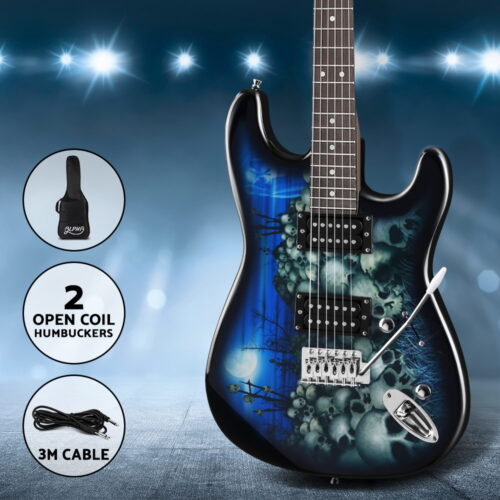 Alpha 41 Inch Electirc Guitar Humbucker Pickup Switch Full Size Skull Pattern - Image 7